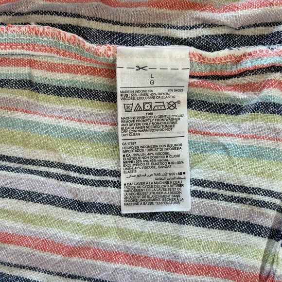 Old‎ Navy Dress XS Striped Linen Blend Lagenlook Boho Nautical Pastel 17662x - Picture 4 of 11